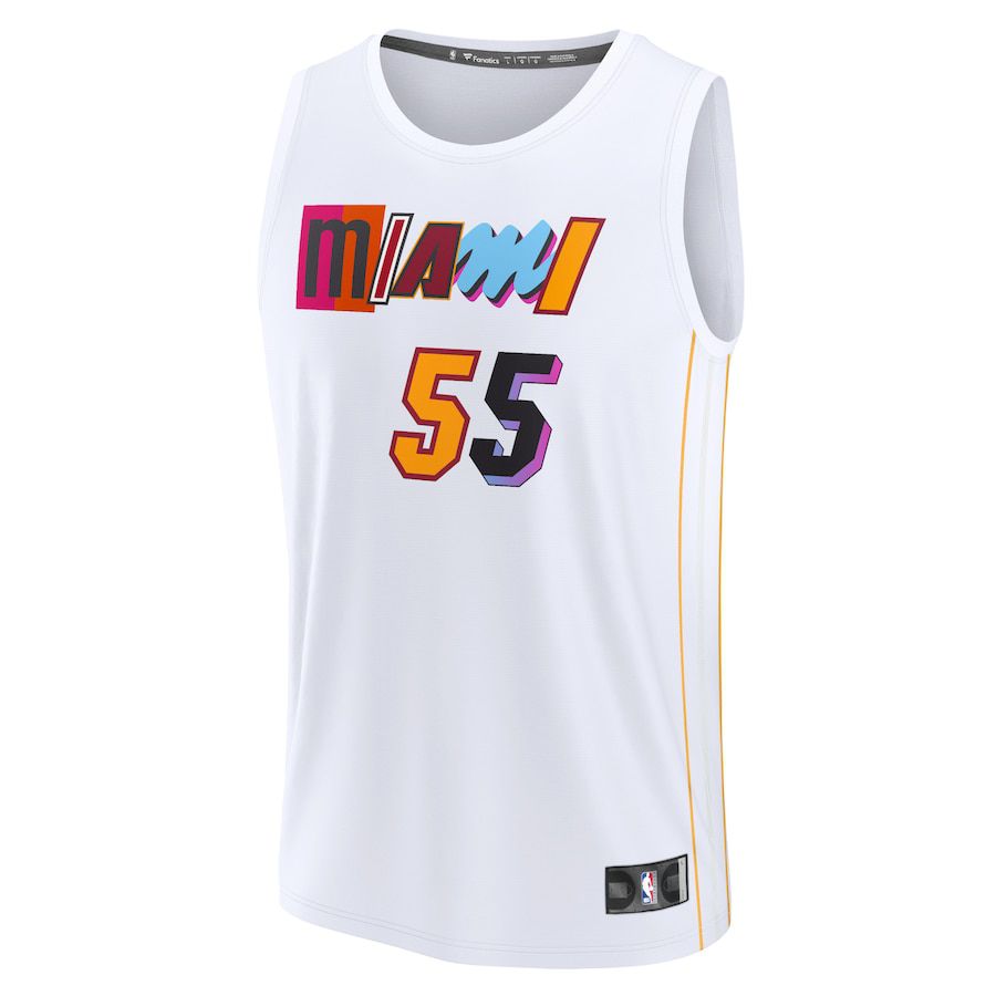 Men Miami Heat 55 Duncan Robinson Fanatics Branded White City Edition 2022-23 Fastbreak NBA Jersey